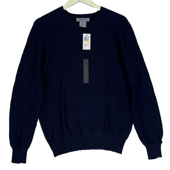 NWT Dylan Gray Men’s Navy Wool Crewneck Sweater US M Soft Classic Pullover $148 - Picture 1 of 7